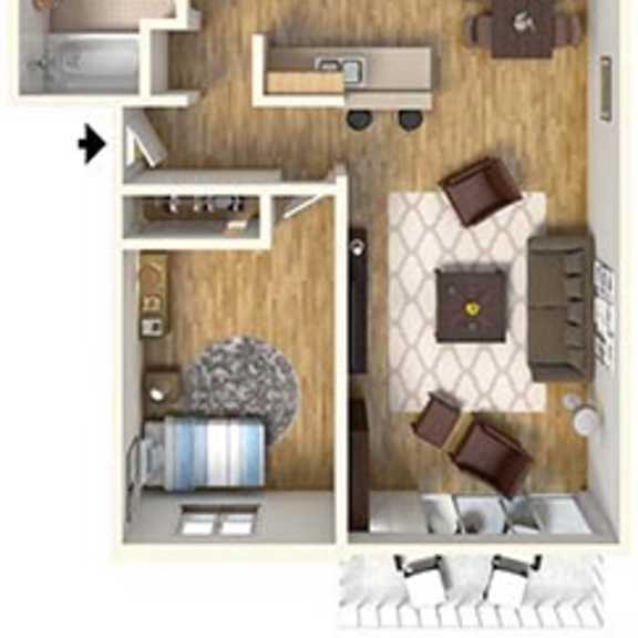 Thumbnail 1 of 7 2Bed 2Bath Maple Floor Plan at The Meadows at Westlake Village Apartments,California