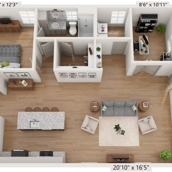 Thumbnail 1 of 4 Cottage-style (1BR/1BA/Flex Space) home with covered porch, yard