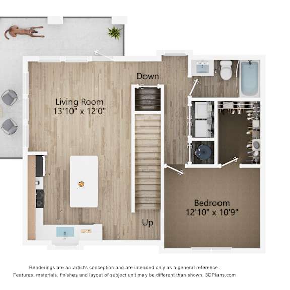 Thumbnail 7 of 8 2D dimensional floor plan of a 2BR 2BA apartment at Tapestry Nona Apartments in Orlando, FL