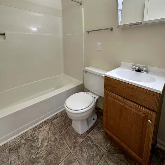 bathroom at west road apartments