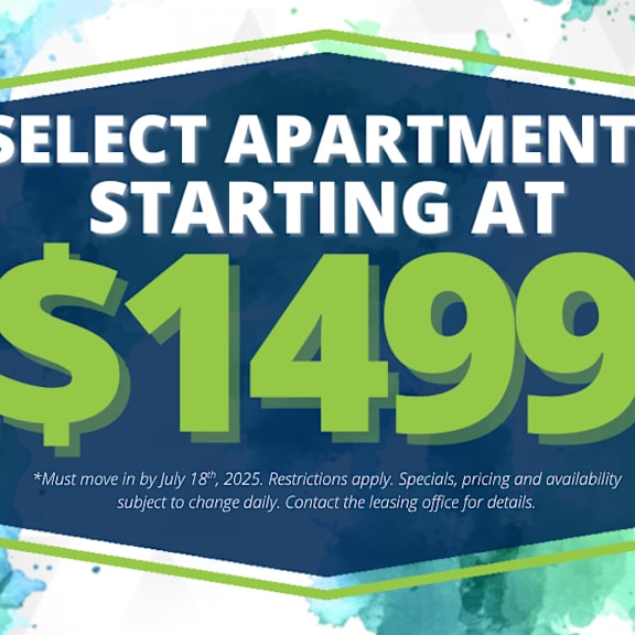 a sign advertising select apartments starting at $14.99.