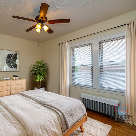 furnished bedroom at heights collection apartments, ohio