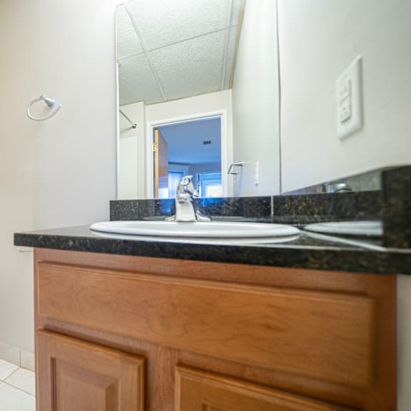 renovated bathroom at tremont terraces apartments, ohio