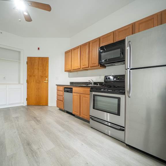 elegant kitchen at tremont terraces apartments, cleveland, ohio