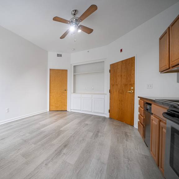 functional kitchen at tremont terraces apartments, cleveland, oh, 44113