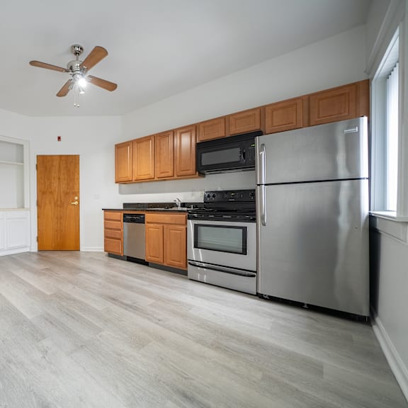 modern cooking area at tremont terraces apartments, cleveland, ohio