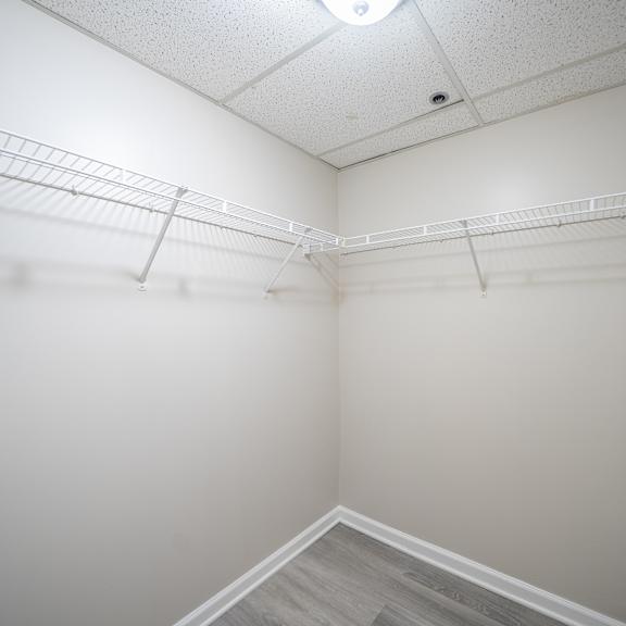 walk in closet at tremont terraces apartments, cleveland, ohio
