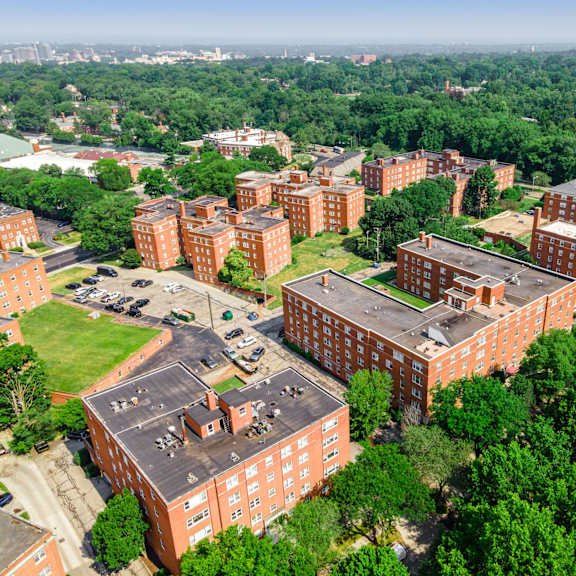 drone view of community at shaker collection, cleveland ohio