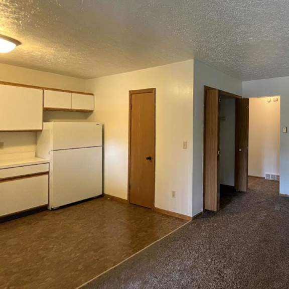 spacious living area at woodland pointe apartments and townhomes, integrity realty, kent