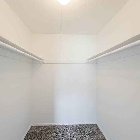 walk-in bedroom closet at integrity chardon apartments, chardon, oh,  44024