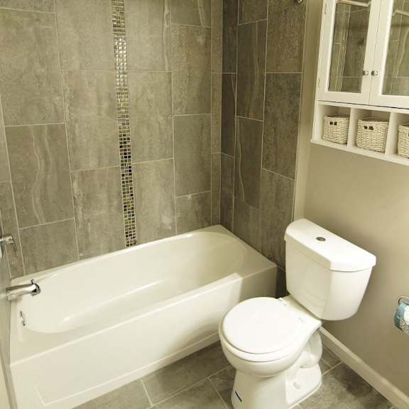 renovated bathroom in select apartment homes