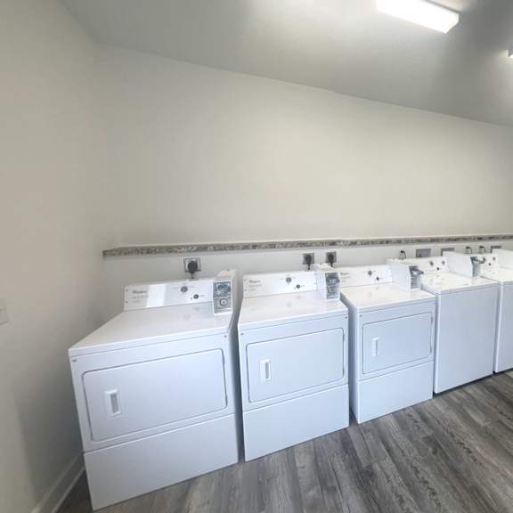 spacious common laundry room