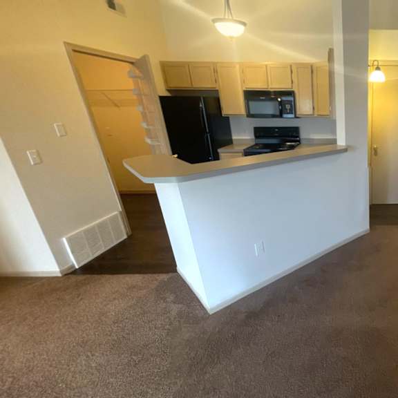 open kitchen and living area