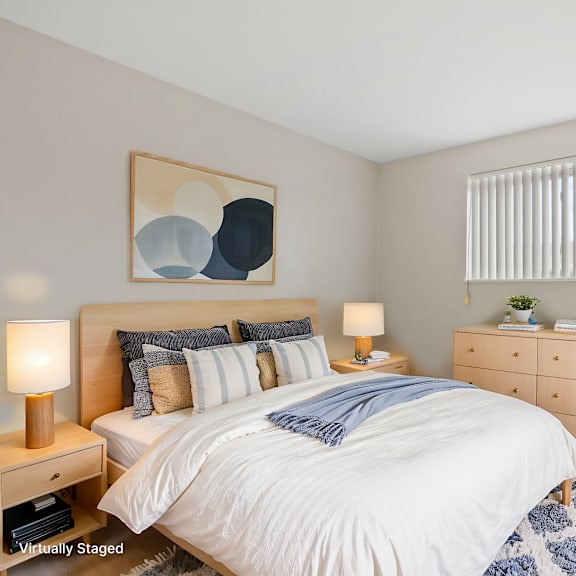 example of a furnished bedroom.