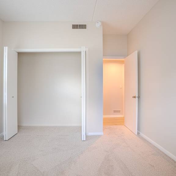 a white room with a carpeted floor and a window with blinds t atrium in the village, beachwood, oh 