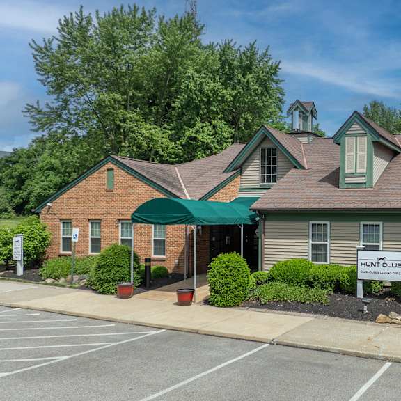 clubhouse and leasing office at hunt club apartments, ohio, 44321