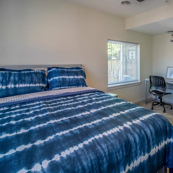 private bedroom with study area
