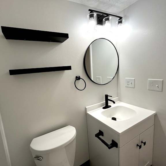 half bathroom at renova of brunswick apartments, brunswick, oh