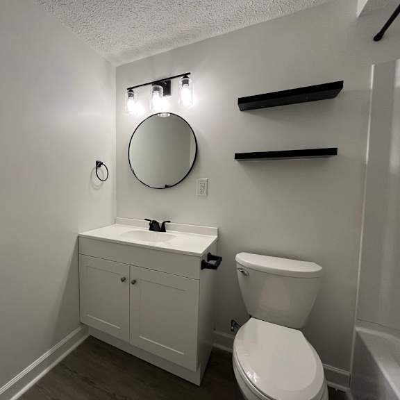 a bathroom with a toilet and a sink and a mirror