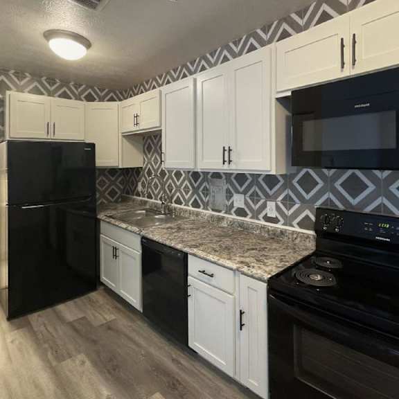 open renovated kitchen at jordan court apartments, integrity realty, kent, oh