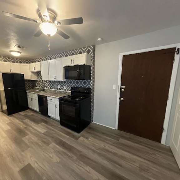 renovated kitchen at jordan court apartments, integrity realty, kent, ohio