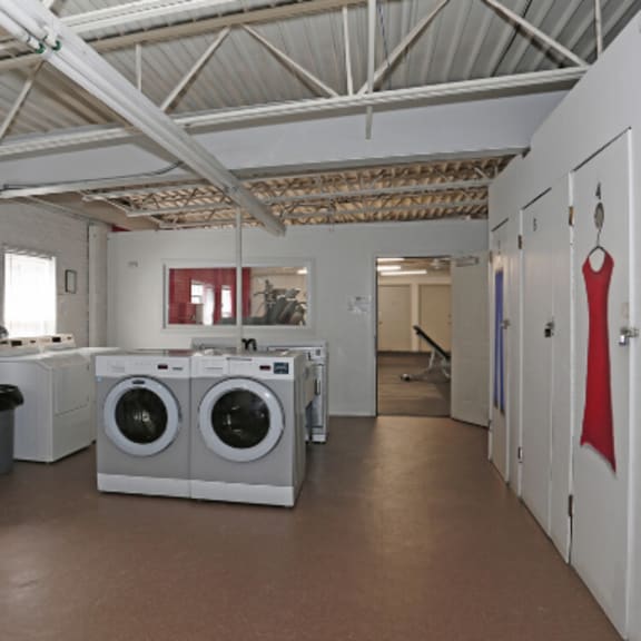 laundry room at heights collection apartments, cleveland heights, ohio