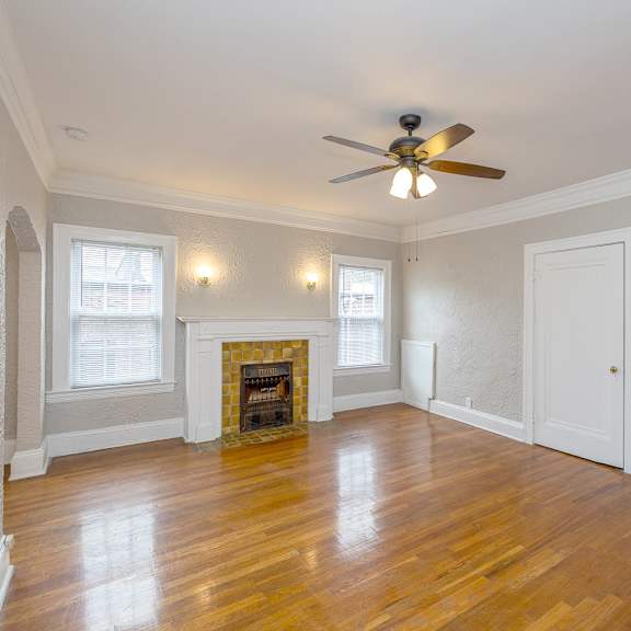 unfurnished living room at heights collection apartments, cleveland heights 44106