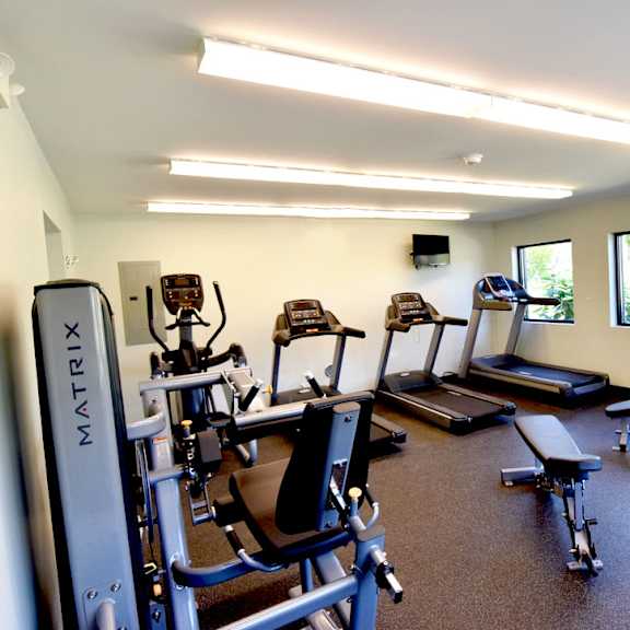 on-site fitness center with a variety of equipment at integrity medina apartments, medina, oh,  44256