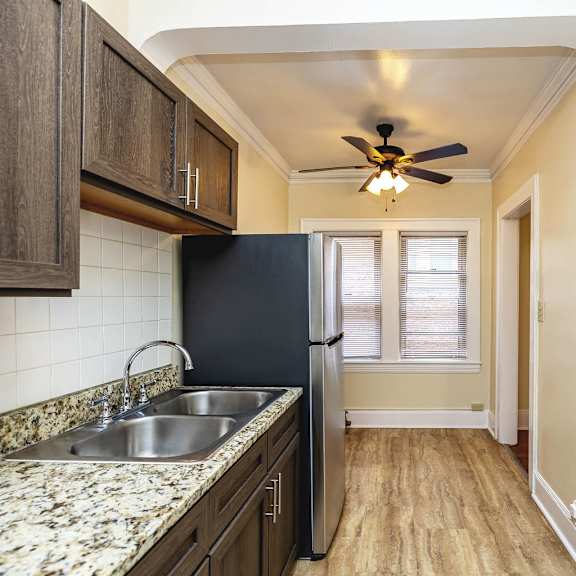 granite countertop at heights collection apartments, cleveland heights 44106