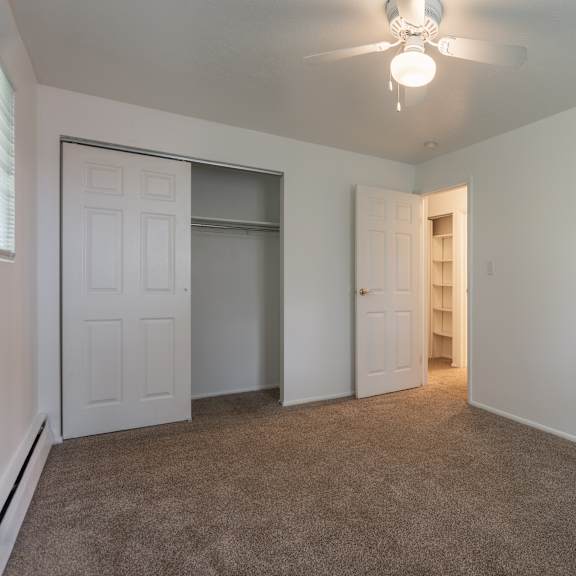 bedroom with closet at ryan place apartments, integrity realty, kent, 44240