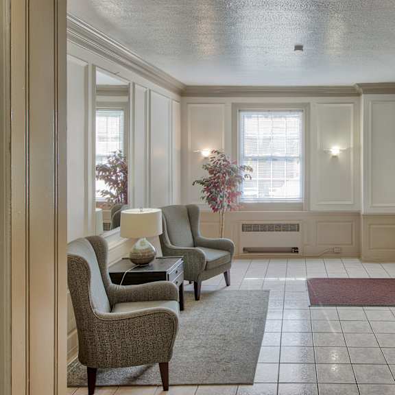 elegant lobby at shaker town house