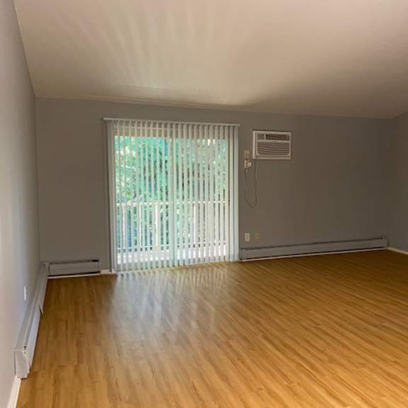 view from dining area to living