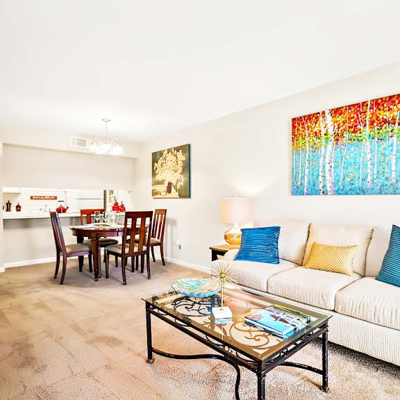 open concept living and dining