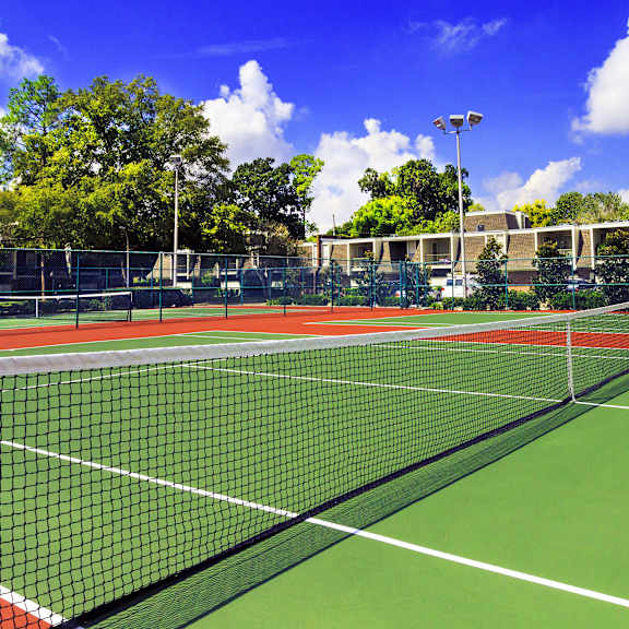 tennis courts close up