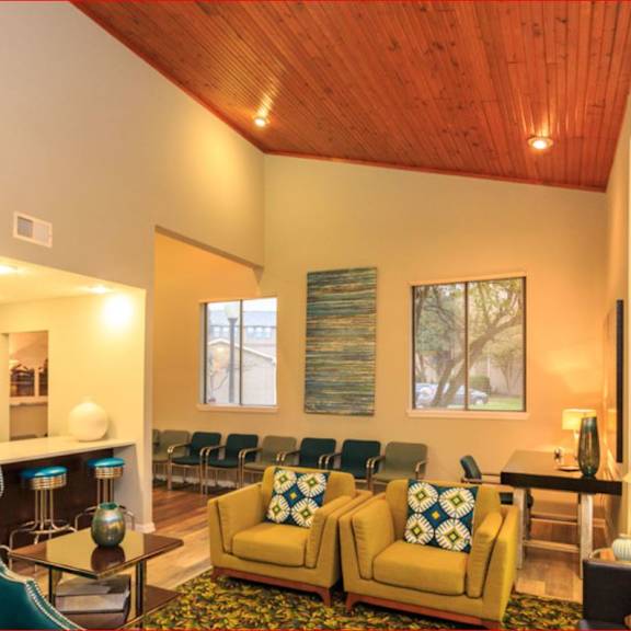 lockefield gardens lounge area in clubhouse