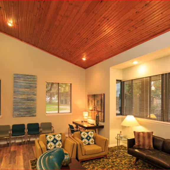 lockefield gardens lounge area in clubhouse