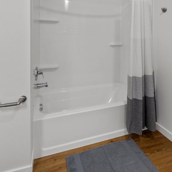 Thumbnail 15 of 21 Bathroom with shower and a shower curtain at Yellowstone Landing, Belgrade, MT, 59714