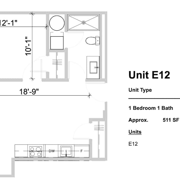 Thumbnail 2 of 2 E12 - 1 Bed 1 Bath at Textile Apartments, Ohio