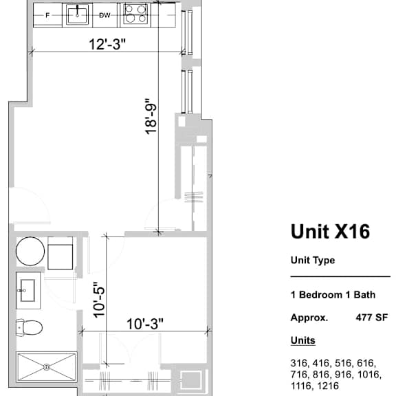 Thumbnail 2 of 2 X16 - 1 Bed 1 Bath at Textile Apartments, Cincinnati