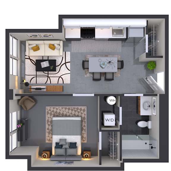 Thumbnail 1 of 2 Studio 1 bath D at Textile Apartments, Cincinnati, Ohio