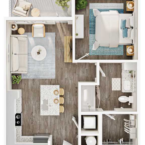 Thumbnail 1 of 4 A series of images showing different layouts of a modern bathroom. at Allegra at Cocoa in Cocoa, FL, 32926