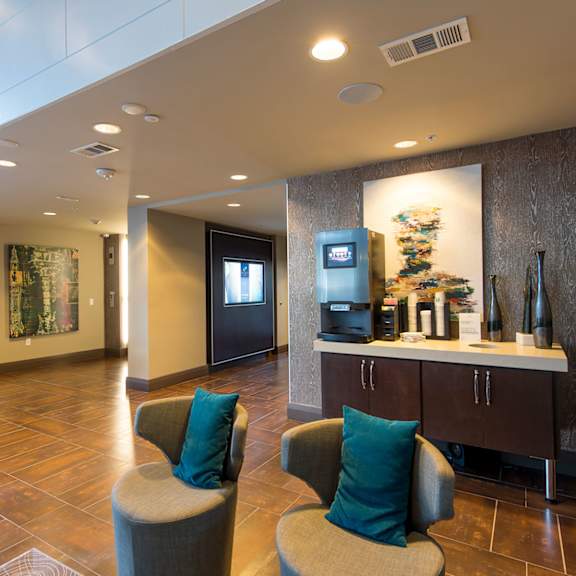 coffee bar at revl heights apartments, the barvin group, houston, texas