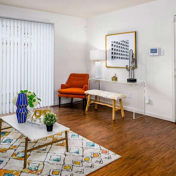 modern living room at the daphne apartments, the barvin group, houston, tx, 77054
