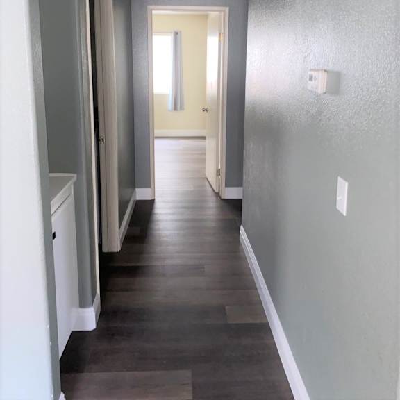 a photo of the hallway of a 560 square foot, 1 bedroom apartment at the bilt