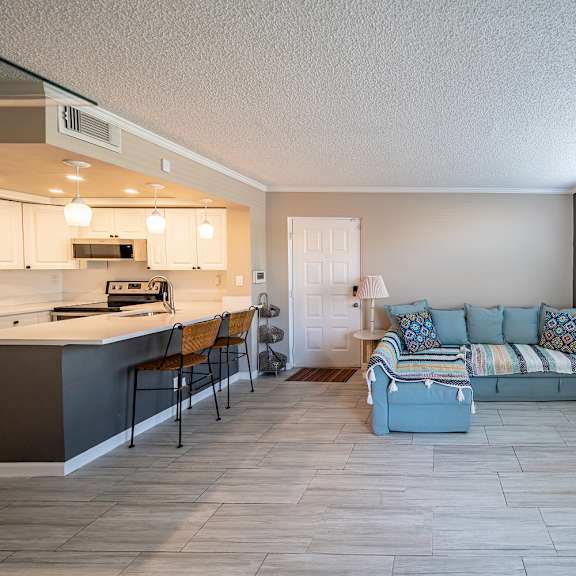 living and kitchen at bella lago vista, west palm beach