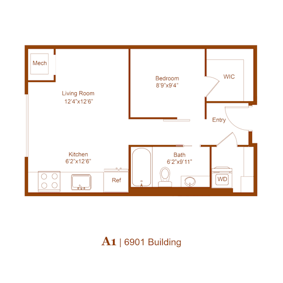 Thumbnail 5 of 5 A drawing of a floor plan for a 6901 building.