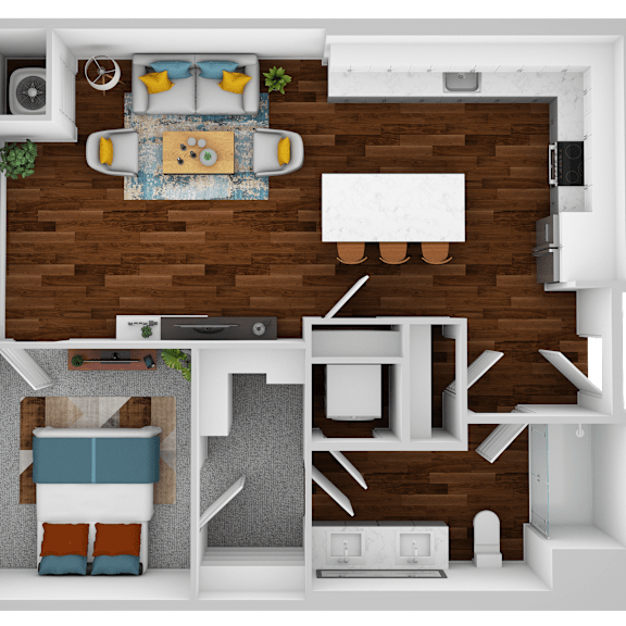 Thumbnail 1 of 2 the floor plan of studio suite with bathroom and bedroom
