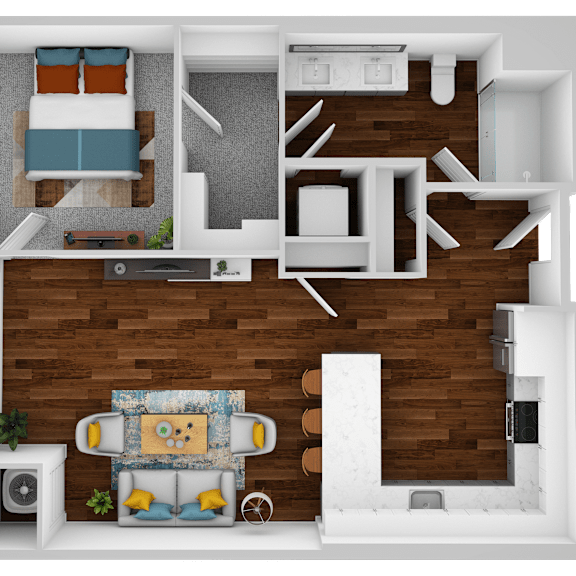 Thumbnail 1 of 2 the floor plan of studio suite with bedroom and living room