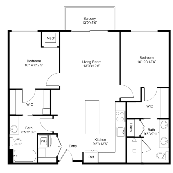 Thumbnail 2 of 2 this is a drawing of a floor plan with bedrooms and baths
