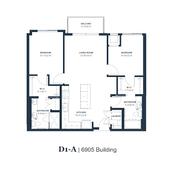 Thumbnail 2 of 4 A black and white image of a floor plan for a D1-A 6905 Building.